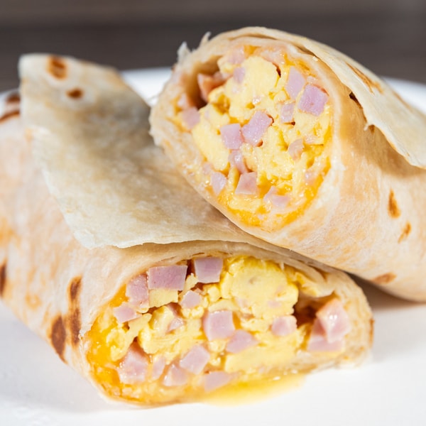 Ham breakfast burrito